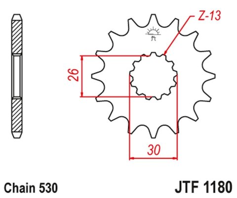 JT ZĘBATKA PRZEDNIA 2090 19 Z GUMĄ TRIUMPH DAYTONA 955/SPRINT ST/SPRINT GT (209019JTRB) (ŁAŃC. 530) - ZASTĘPUJE JTF1180.19 JT ZĘBATKA PRZEDNIA 2090 19 Z GUMĄ TRIUMPH DAYTONA 955/SPRINT ST/SPRINT GT (209019JTRB) (ŁAŃC. 530) - ZASTĘPUJE JTF1180.19