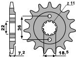 PBR ZĘBATKA PRZEDNIA 2067 13 18NC HONDA CBF 250, XR 250R (MOŻNA STOSOWAĆ JAKO 2506 13) (JTF1321.13) (ŁAŃC. 520)