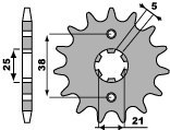 PBR ZĘBATKA PRZEDNIA 2076 13 18NC YAMAHA XV 125 VIRAGO (97-01) (ŁAŃC. 520) (JTF 1573.13)