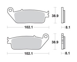 SBS KLOCKI HAMULCOWE KH142 / KH226 MAXI SINTER SINTER KOLOR ZŁOTY
