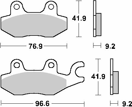 SBS KLOCKI HAMULCOWE KH197 STREET STANDART CERAMIC DAELIM SV 125 '11-'15, HONDA NS-1 75 '92-'00, KEEWAY PARTNER 100 '06-'10, KYM
