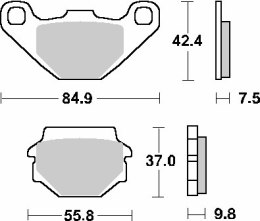 SBS KLOCKI HAMULCOWE KH67 STREET STANDART CERAMIC KOLOR CZARNY
