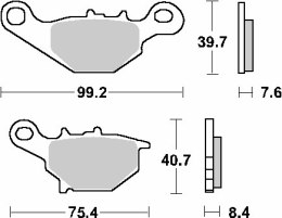 SBS PROMOCJA KLOCKI HAMULCOWE KH230 / KH396 STREET STANDART CERAMIC SUZUKI AN 150 '98-'01, AN 125 '94-'05, UC 125/150 '99-'02, U