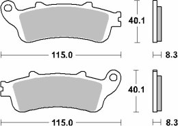 SBS PROMOCJA KLOCKI HAMULCOWE KH261 / KH281 STREET STANDART CERAMIC KOLOR CZARNY PASUJE DO: HONDA FES 250 FORESEIGHT, NSS 250 FO