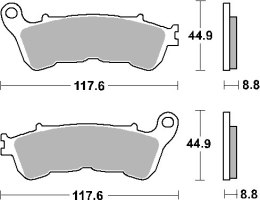 SBS PROMOCJA KLOCKI HAMULCOWE KH388 STREET / SCOOTER STANDART CERAMIC KOLOR CZARNY