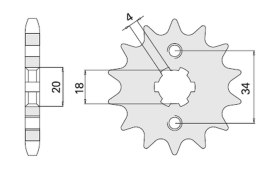 CHT ZĘBATKA PRZEDNIA 273 13 (A4250328131) (328-13) HONDA XL-R 125/200 '81-'00