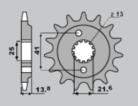 CHT ZĘBATKA PRZEDNIA 346 16 HONDA VT 600C '90-'04, XRV 650 CHT ZĘBATKA PRZEDNIA 346 16 HONDA VT 600C '90-'04, XRV 650