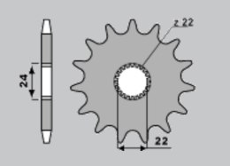 CHT ZĘBATKA PRZEDNIA 406 16 APRILIA 125 RX (90-02), RS 125 (93-08) (JTF394.16)
