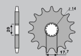 CHT ZĘBATKA PRZEDNIA 440 13 YAMAHA YZ 125 87-04 (564-13) (JTF564.13)