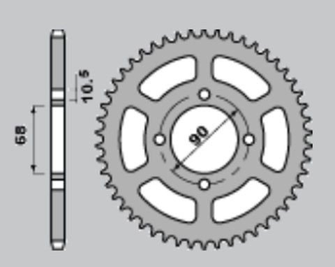 CHT ZĘBATKA TYLNA 243 53 HONDA MTX125R 83-94 (241-53) (JTR241.53)