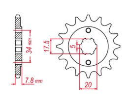 GROSSKOPF PROMOCJA ZĘBATKA PRZEDNIA 279 13 HONDA XR 250R '90-'96, CRF 150 '03-'18, CRF 230 '03-'19 (JTF327.13)