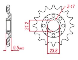 GROSSKOPF WYPRZEDAŻ ZĘBATKA PRZEDNIA 342 15 HONDA CR 250 '88-'08, CRF 450 '02-'25, CRF 250R '22-'25 (JTF284.15) (JTF284.15)