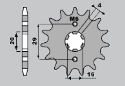 JR ZĘBATKA PRZEDNIA 425 16 SUZUKI TS 125 R/X '90-'96, RG 125 '92-'96 (JTF425.16) JR ZĘBATKA PRZEDNIA 425 16 SUZUKI TS 125 R/X '90-'96, RG 125 '92-'96 (JTF425.16)