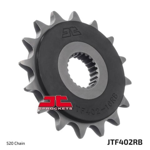 JT ZĘBATKA PRZEDNIA 402 16 Z GUMĄ BMW F 650 '94-'15, APRILIA PEGASO 650 '98-'04 (40216JTRB) (ŁAŃC. 520) JT ZĘBATKA PRZEDNIA 402 16 Z GUMĄ BMW F 650 '94-'15, APRILIA PEGASO 650 '98-'04 (40216JTRB) (ŁAŃC. 520)