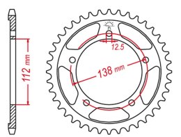 JT ZĘBATKA TYLNA 4357 47 HONDA XL1000V VARADERO '99-'13 (435747JTZBK) (ŁAŃC. 525) KOLOR CZARNY