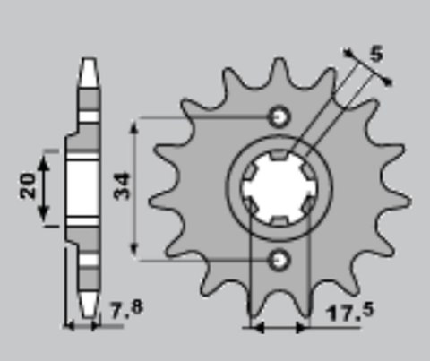 PBR ZĘBATKA PRZEDNIA 279 13 18NC (ŁAŃC. 520) PBR ZĘBATKA PRZEDNIA 279 13 18NC (ŁAŃC. 520)