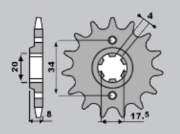 PBR ZĘBATKA PRZEDNIA 328 13 18NC HONDA NSR 125 89-93 (ŁAŃC. 520)