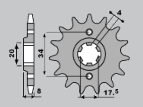 PBR ZĘBATKA PRZEDNIA 328 13 18NC HONDA NSR 125 89-93 (ŁAŃC. 520) PBR ZĘBATKA PRZEDNIA 328 13 18NC HONDA NSR 125 89-93 (ŁAŃC. 520)