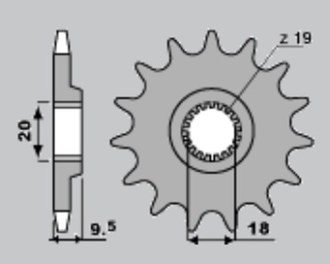 PBR ZĘBATKA PRZEDNIA 333 13 18NC HONDA CR 125 (86) (ŁAŃC. 520) PBR ZĘBATKA PRZEDNIA 333 13 18NC HONDA CR 125 (86) (ŁAŃC. 520)