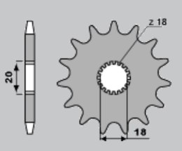 PBR ZĘBATKA PRZEDNIA 393 14 18NC (ŁAŃC. 520)