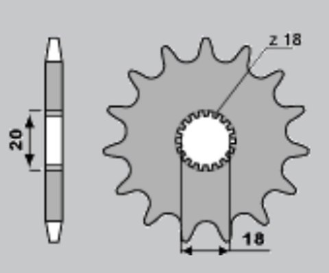PBR ZĘBATKA PRZEDNIA 393 14 18NC (ŁAŃC. 520) PBR ZĘBATKA PRZEDNIA 393 14 18NC (ŁAŃC. 520)