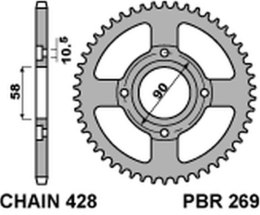 PBR ZĘBATKA TYLNA 269 39 HONDA CB 125T 78-82 (JTR269.39) (ŁAŃC. 428)