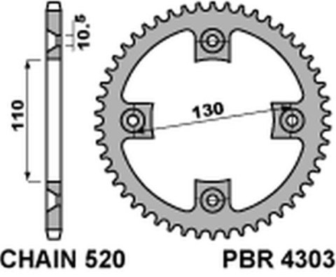 PBR ZĘBATKA TYLNA 4303 39 C45 HONDA TRX 400 X 09 (JTR1350.39) (ŁAŃC. 520) PBR ZĘBATKA TYLNA 4303 39 C45 HONDA TRX 400 X 09 (JTR1350.39) (ŁAŃC. 520)