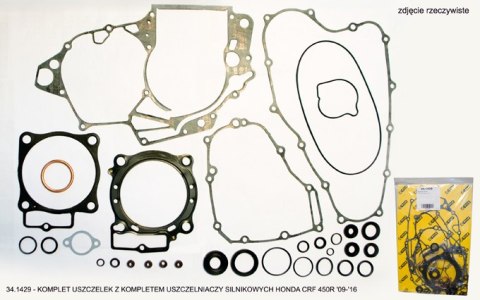 PROX KOMPLET USZCZELEK Z KOMPLETEM USZCZELNIACZY SILNIKOWYCH HONDA CRF 450R '09-'16 PROX KOMPLET USZCZELEK Z KOMPLETEM USZCZELNIACZY SILNIKOWYCH HONDA CRF 450R '09-'16