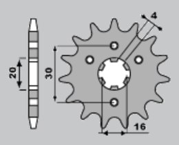 CHT ZĘBATKA PRZEDNIA 517 14 KAWASAKI KMX86-03 (JTF417.14) (417-14)