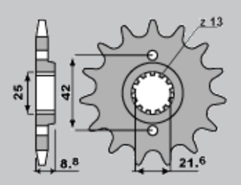 CHT ZĘBATKA PRZEDNIA 523 14 KAWASAKI EL 250 88-04 CHT ZĘBATKA PRZEDNIA 523 14 KAWASAKI EL 250 88-04