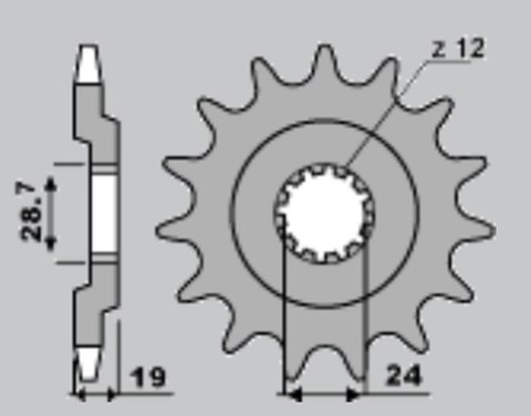 CHT ZĘBATKA PRZEDNIA 524 15 KAWASAKI GPZ 1100 (523-15) CHT ZĘBATKA PRZEDNIA 524 15 KAWASAKI GPZ 1100 (523-15)