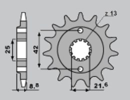 CHT ZĘBATKA PRZEDNIA 525 17 KAWASAKI ER5 97-06, KLE500 97-07 (JTF512.17)