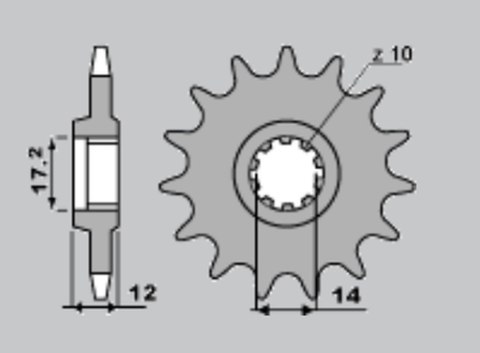 CHT ZĘBATKA PRZEDNIA 553 12 GILERA 50 91-96 (4052-12) (ŁAŃC.420) CHT ZĘBATKA PRZEDNIA 553 12 GILERA 50 91-96 (4052-12) (ŁAŃC.420)