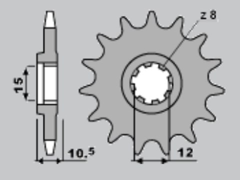 CHT ZĘBATKA PRZEDNIA 595 13 APRILIA 50 (588-13) (ŁAŃC.415) CHT ZĘBATKA PRZEDNIA 595 13 APRILIA 50 (588-13) (ŁAŃC.415)