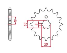 GROSSKOPF WYPRZEDAŻ ZĘBATKA PRZEDNIA 560 15 KAWASAKI KX 60 '83-'01, KX 65 '00-'20, KX 80, KX 85 '01-'20, KX 100 '89-'21' SUZUKI 