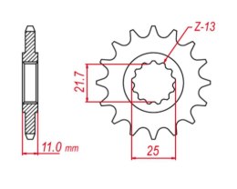 GROSSKOPF WYPRZEDAŻ ZĘBATKA PRZEDNIA 580 15 YAMAHA FZ6 '04-'09 (-1), YZF-R6 '99-'20 (-1) (JTF580.15)