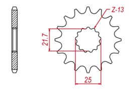 GROSSKOPF WYPRZEDAŻ ZĘBATKA PRZEDNIA 582 16 YAMAHA TDM850 '91-'95, KAWASAKI ZR-7S '99-04, ZXR-R '96-'03 (JTF520.16)