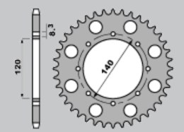JR ZĘBATKA PRZEDNIA 511 13 KAWASAKI KLR 650 / KLX 650 (JTF509.13)