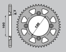 JR ZĘBATKA TYLNA ALUMINIOWA (ANODOWANA) 798 48 SUZUKI RM 80 '83-'01, RM 85 '02-'20, YAMAHA YZ 80 '93-'01, YZ 85 '02-'24 KOLOR NI
