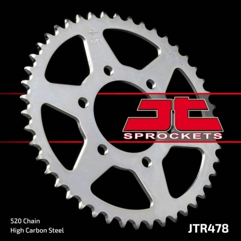 JT ZĘBATKA TYLNA 478 43 KAWASAKI ZX6R (05-17), Z750 (47843JT) (MOŻE BYĆ ZASTĄPIONA PRZEZ 4578 43 JTR1478.43) (ŁAŃC. 520) JT ZĘBATKA TYLNA 478 43 KAWASAKI ZX6R (05-17), Z750 (47843JT) (MOŻE BYĆ ZASTĄPIONA PRZEZ 4578 43 JTR1478.43) (ŁAŃC. 520)