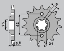 PBR ZĘBATKA PRZEDNIA 507 14 18NC KAWASAKI KX 250 86, KX 500 84-86 (ŁAŃC. 520)