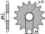 PBR ZĘBATKA PRZEDNIA 526 17 18NC KAWASAKI ZZR/ZX14 (ŁAŃC. 530) (JTF517.17)