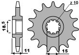 PBR ZĘBATKA PRZEDNIA 594 12 18NC GARELLI 50 (83-91) (ŁAŃC. 415)
