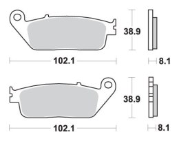 SBS KLOCKI HAMULCOWE KH142 / KH226 STREET PERFORMANCE (EXCEL) SINTER KOLOR ZŁOTY