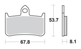 SBS KLOCKI HAMULCOWE KH187 STREET PERFORMANCE (EXCEL) SINTER HONDA RS 250R '91-'92, RVF 400RR '90-'96 KOLOR ZŁOTY