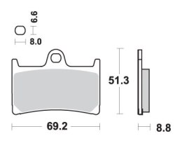 SBS KLOCKI HAMULCOWE KH252 / KH380 STREET STANDART CERAMIC KOLOR CZARNY