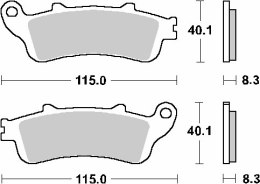 SBS KLOCKI HAMULCOWE KH261 / KH281 STREET STANDART CERAMIC KOLOR CZARNY PASUJE DO: HONDA CBR1000RR, XL1000VAR, VFR800 TYŁ
