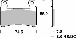 SBS KLOCKI HAMULCOWE KH265 STREET STANDART CERAMIC HONDA CBR 600RR '03-'04 KOLOR CZARNY