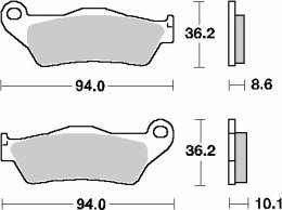 SBS KLOCKI HAMULCOWE KH363 STREET STANDART CERAMIC KOLOR CZARNY PASUJE DO: BMW R850/1100/1150/1200, K1200/1300 TYŁ