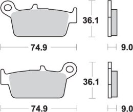 SBS PROMOCJA KLOCKI HAMULCOWE KH131/3 STREET STANDART CERAMIC JINCHENG JC 125 2B '97, MOTOUR UNION JC 125 DEER '98-'99 KOLOR CZA